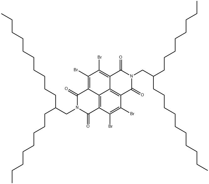 4,5,9,10-四溴-2,7-二(2-辛基十二烷基)苯并[lmn][3,8]菲咯啉-1,3,6,8(2H,7H)-四酮, 1219501-17-3, 结构式