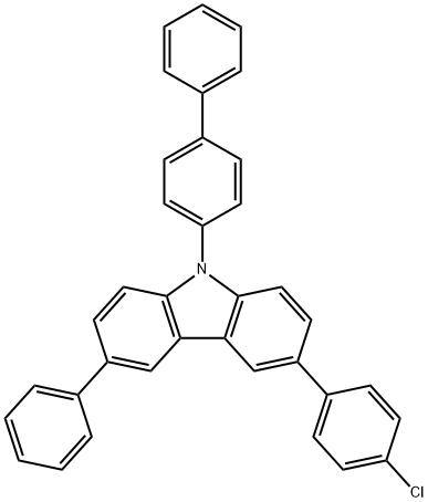 9-(biphenyl-4-yl)-3-(4-chloro
phenyl)-6-phenyl-9H-carbaz
ole Struktur