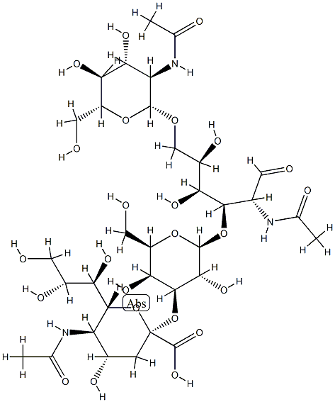 N-acetylneuraminyl(2-3)galactosyl(1-3)-N-acetylglucosyl(1-6)-N-acetylgalactose 结构式