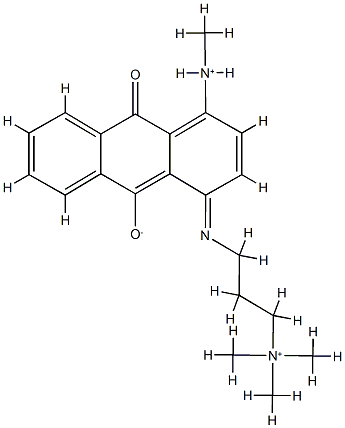 N,N,N-トリメチル-3-[[9,10-ジヒドロ-4-(メチルアミノ)-9,10-ジオキソアントラセン-1-イル]アミノ]-1-プロパンアミニウム 化学構造式