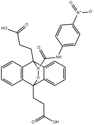 9,10-ジヒドロ-9,10-ビス(2-カルボキシエチル)-N-(4-ニトロフェニル)-10,9-(エポキシイミノ)アントラセン-12-カルボキサミド 化学構造式