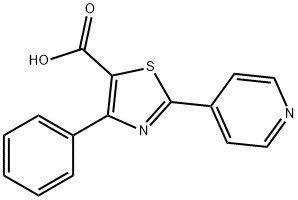4-苯基-2-(4-吡啶基)噻唑-5-羧酸, 1225963-57-4, 结构式