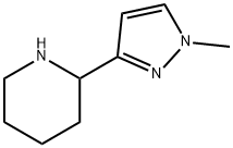 2-(1-メチル-1H-ピラゾール-3-イル)ピペリジン 化学構造式