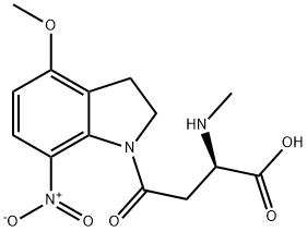 (R)-α-Methylamino-2,3-dihydro-4-methoxy-7-nitro-γ-oxo-1H-indole-1-butanoicacid Structure