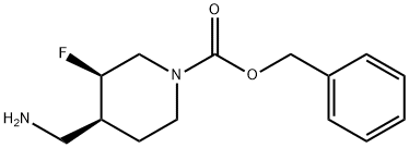(3,4)-(4-氨基甲基)-3-氟哌啶-1-甲酸苄酯, 1228603-77-7, 结构式