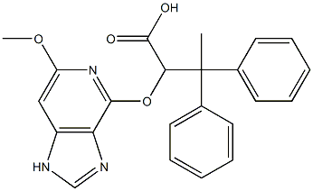 Benzenepropanoic acid, α-[(6-Methoxy-3H-iMidazo[4,5-c]pyridin-4-yl)oxy]-β-Methyl-β-phenyl- Struktur