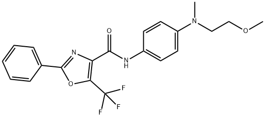 N-[4-[(2-甲氧基乙基)甲基氨基]苯基]-2-苯基-5-(三氟甲基)-4-唑甲酰胺,1231243-91-6,结构式