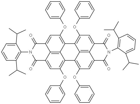 N,N'-双(2,6-二异丙基苯基)-1,6,7,12-四苯氧基-3,4:9,10-四甲酰二胺,123174-58-3,结构式