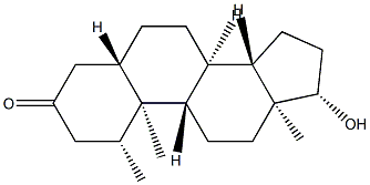 1β-Methyl-17β-hydroxy-5α-androstane-3-one 结构式