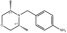 BenzenaMine, 4-[[(3R,5S)-3,5-diMethyl-4-Morpholinyl]Methyl]-, rel- Struktur