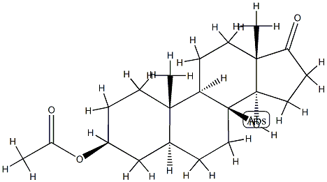 3β-アセチルオキシ-14α-ヒドロキシ-5α-アンドロスタン-17-オン 化学構造式