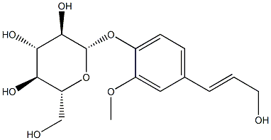 (E)-3-[3-メトキシ-4-[(β-D-グルコピラノシル)オキシ]フェニル]-2-プロペン-1-オール 化学構造式