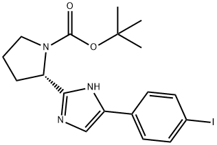 (S)-2-(5-(4-碘苯基)-1H-咪唑-2-基)吡咯烷-1-羧酸叔丁酯,1242094-29-6,结构式