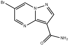 6-ブロモピラゾロ[1,5-A]ピリミジン-3-カルボキサミド 化学構造式
