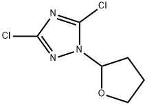 3,5-ジクロロ-1-(テトラヒドロ-2-フラニル)-1H-1,2,4-トリアゾール 化学構造式