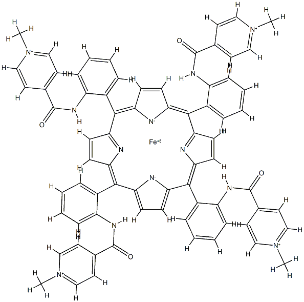 Fe(III)-alpha,alpha,alpha,beta-tetra-ortho-(N-methyl-isonicotinamidophenyl)porphyrin Structure