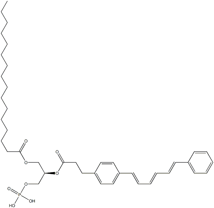 1-palmitoyl-2-((2-(4-(6-phenyl-1,3,5-hexatrienyl)phenyl)ethyl)carbonyl)-3-phosphatidic acid Structure