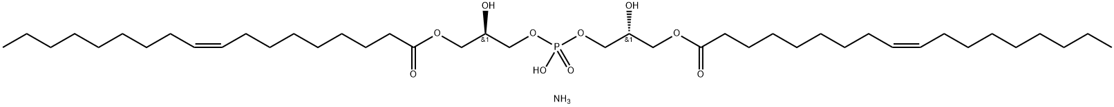 SN-(1-OLEOYL-2-HYDROXY)-GLYCEROL-3-PHOSPHO-SN-3'-(1'-OLEOYL-2'-HYDROXY)-GLYCEROL (AMMONIUM SALT);18:1 BMP (R;R) 结构式