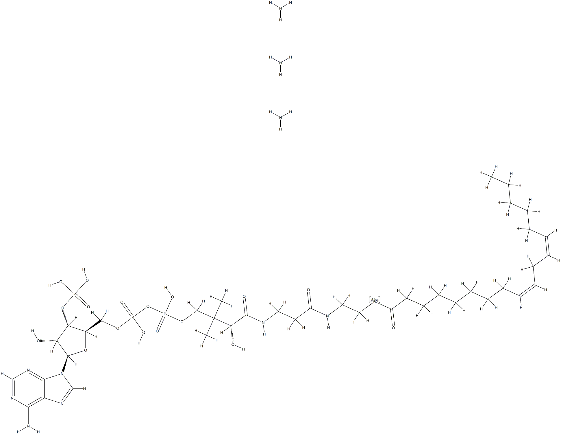 (9Z,12Z-OCTADECADIENOYL) COENZYME A (AMMONIUM SALT);18:2 (N6) COENZYME A, 1246304-39-1, 结构式