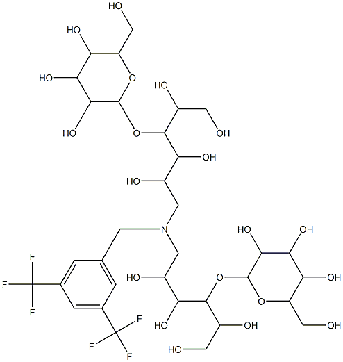 N,N-dilactitol-3,5-bis(trifluoromethyl)benzylamine Structure