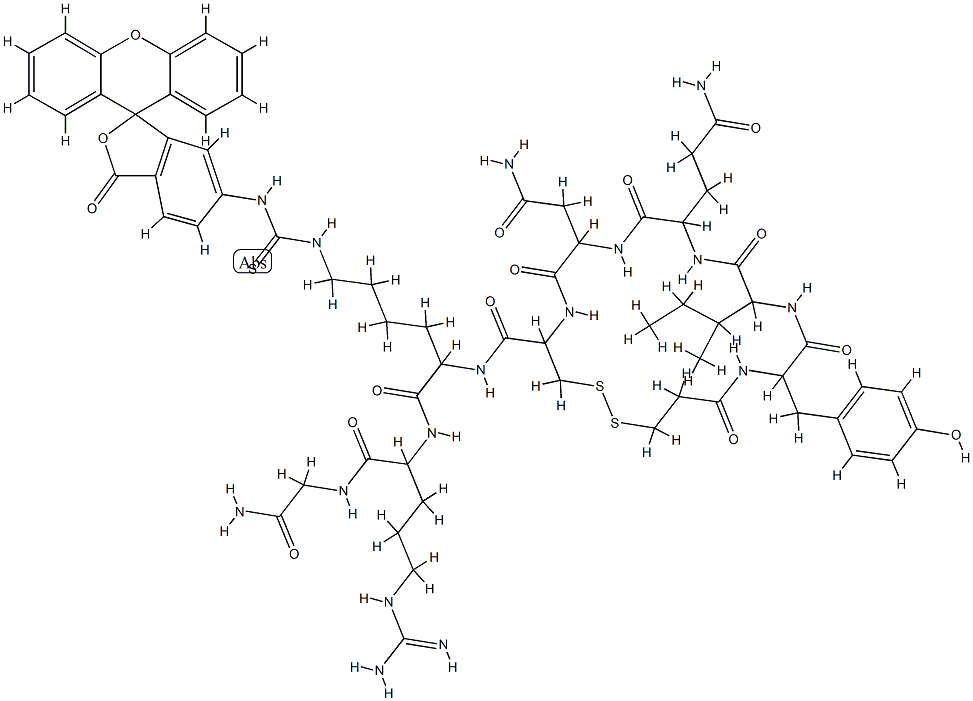 vasotocin, 1-deamino-Lys(7)-(fluorescein)-Arg(8)- Struktur