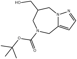7-Hydroxymethyl-7,8-Dihydro-4H,6H-1,5,8A-Triaza-Azulene-5-Carboxylic Acid Tert-Butyl Ester(WX140192) Struktur