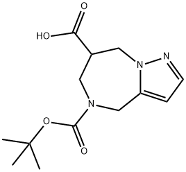 5-(叔-丁氧羰基)-5,6,7,8-四氢-4H-吡唑并[1,5-A][1,4]二氮杂卓-7-羧酸 结构式