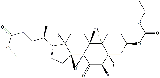 (3α,5β,6α)-6-BroMo-3-[(ethoxycarbonyl)oxy]-7-oxo-cholan-24-oic Acid Methyl Ester Structure