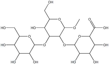 methyl 3-O-galactopyranosyl-2-O-(glucopyranosyluronic acid)mannopyranoside Structure