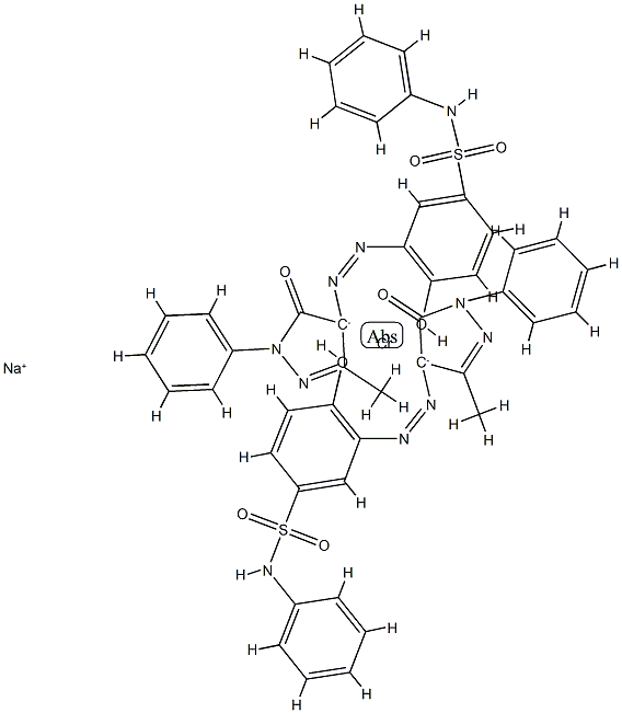 Chromate(1-), bis[3-[(4,5-dihydro-3-methyl- 5-oxo-1-phenyl-1H-pyrazol-4-yl)azo]-4-hydroxy -N-phenylbenzenesulfonamidato(2-)]-, sodium Structure