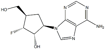 3'-deoxy-3'-fluoroaristeromycin 化学構造式