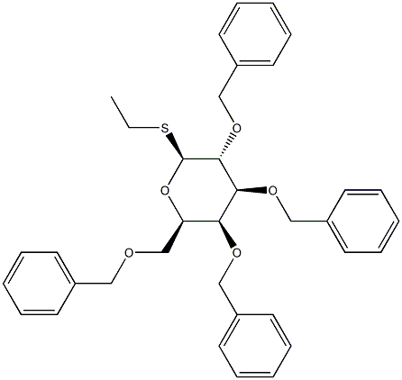 1-S-Ethyl 2,3,4,6-tetra-O-benzyl-b-D-thiogalactopyranoside Struktur