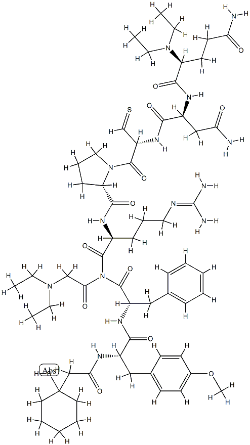 vasopressin, N,N-diethylamide 1-(1-mercaptocyclohexaneacetic acid)-2-O-methyl-Tyr-4-glutamic acid (gamma-N,N-diethylamide)-8-Arg-|