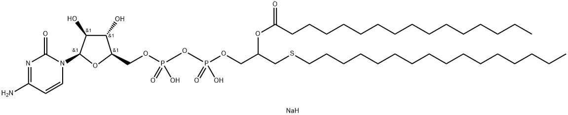 ara-CDP-1-S-hexadecyl-2-O-palmitoyl-1-thioglycerol Struktur