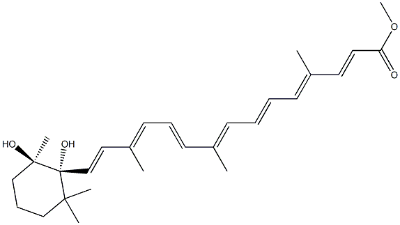 (5R,6R)-5,6-Dihydro-5,6-dihydroxy-10'-apo-β,ψ-caroten-10'-oic acid methyl ester 结构式