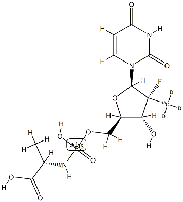 索非布韦杂质 49 (GS-566500)-13C-D3, 1256490-46-6, 结构式