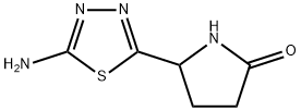 5-(5-アミノ-1,3,4-チアジアゾール-2-イル)-2-ピロリジノン 化学構造式