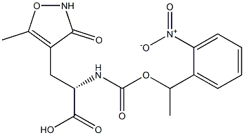 (N)-1-(2-Nitrophenyl)ethylcarboxy-(S)-α-1-(2-nitrophenyl)ethylcarboxyamino-3-hydroxy-5-methyl-4-isoxazolepropionicacid Struktur
