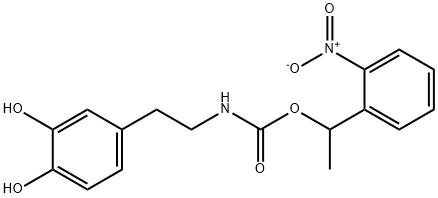 (N)-1-(2-Nitrophenyl)ethylcarboxy-3,4-dihydroxyphenethylamine Structure