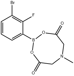 3-溴-2-氟苯硼酸甲基亚氨基二乙酸酯 结构式