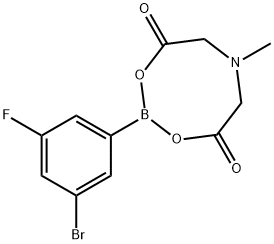 3-溴-5-氟苯硼酸甲基亚氨基二乙酸酯 结构式