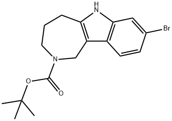 tert-butyl 8-broMo-4,5-dihydroazepino[4,3-b]indole-2(1H,3H,6H)-carboxylate Struktur