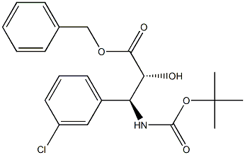 tert-butyl (1S,2R)-2-((benzyloxy)carbonyl)-1-(3-chlorophenyl)-2-hydroxyethylcarbamate 化学構造式