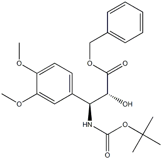 tert-butyl (1S,2R)-2-((benzyloxy)carbonyl)-2-hydroxy-1-(3,4-dimethoxyphenyl)ethylcarbamate Structure