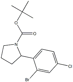 tert-butyl 2-(2-bromo-4-chlorophenyl)pyrrolidine-1-carboxylate,1260677-03-9,结构式