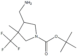 4-Aminomethyl-3-methyl-3-trifluoromethyl-pyrrolidine-1-carboxylic acid tert-butyl ester Structure