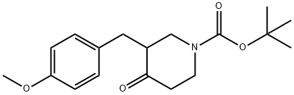 tert-butyl 3-(4-methoxybenzyl)-4-oxopiperidine-1-carboxylate Struktur