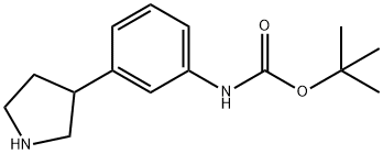 tert-butyl 3-(pyrrolidin-3-yl)phenylcarbamate Struktur