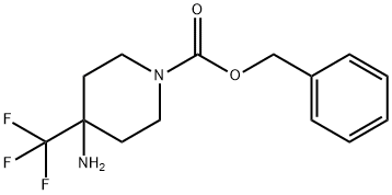 4-Amino-4-trifluoromethyl-piperidine-1-carboxylic acid benzyl ester Structure