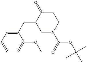 tert-butyl 3-(2-methoxybenzyl)-4-oxopiperidine-1-carboxylate Struktur